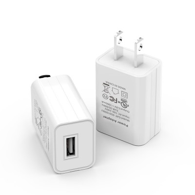 US 5V1A Portable Nickel Plated Pins USB Wall Charger Power Adapter Socket Outlet Plug-In White Color